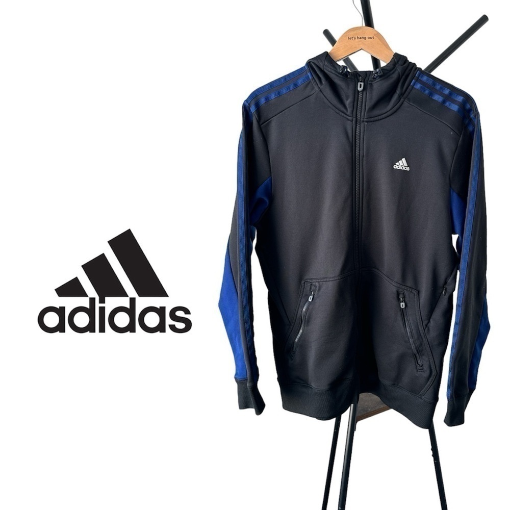 *Clearance* ADIDAS Vintage Climalite Athletic Jacket | Black/Blue | Men’s Large